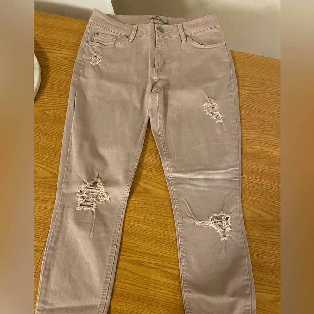 Refuge Distressed Skinny Jeans in Tan